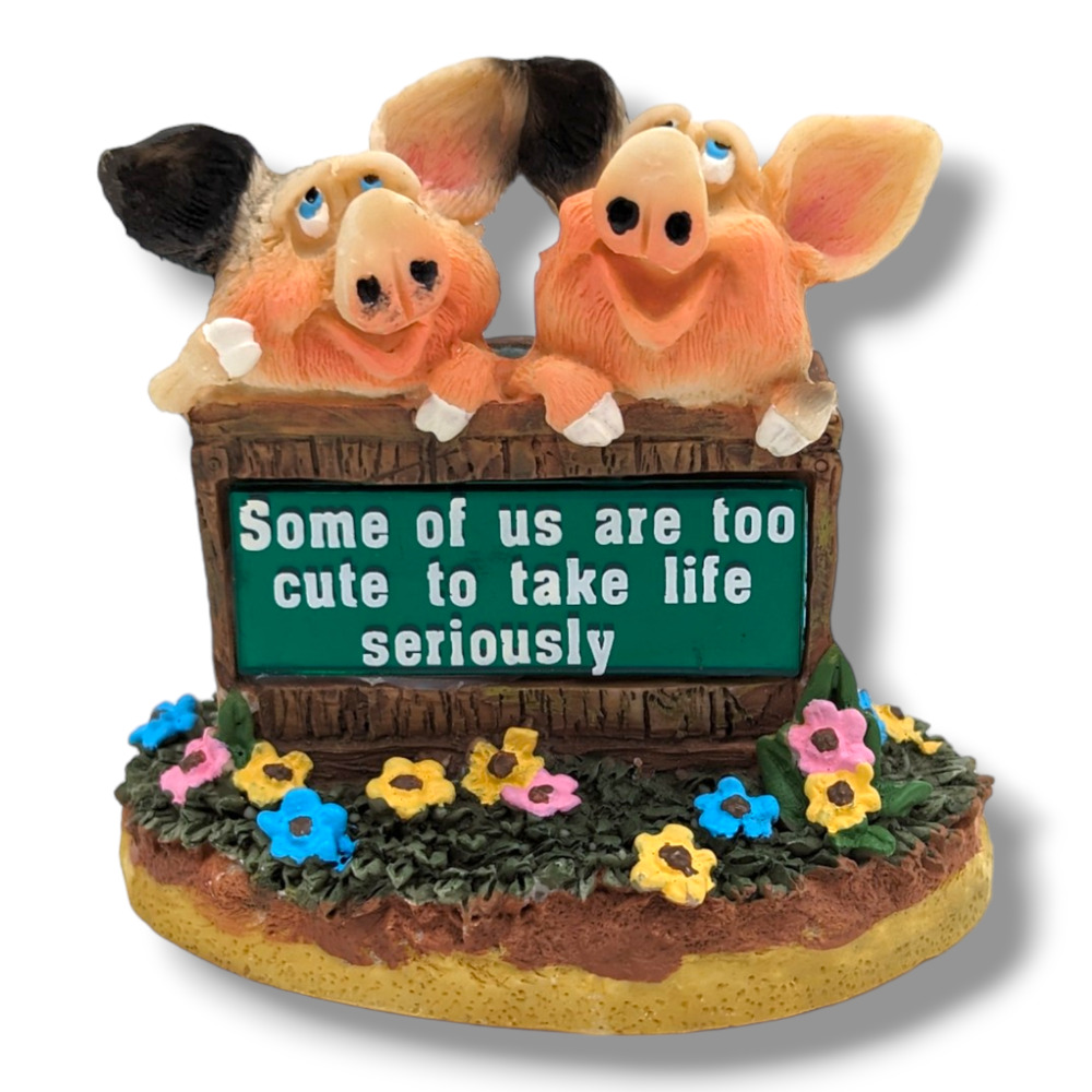 Pigs Taking A Bath Collectible Figurine Zoo Crew by Paula Humor Flowers Farmcore